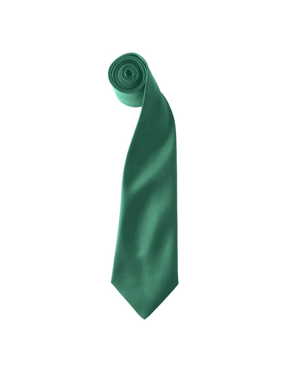 Premier Colours Mens Satin Clip Tie (Pack of 2) - Emerald