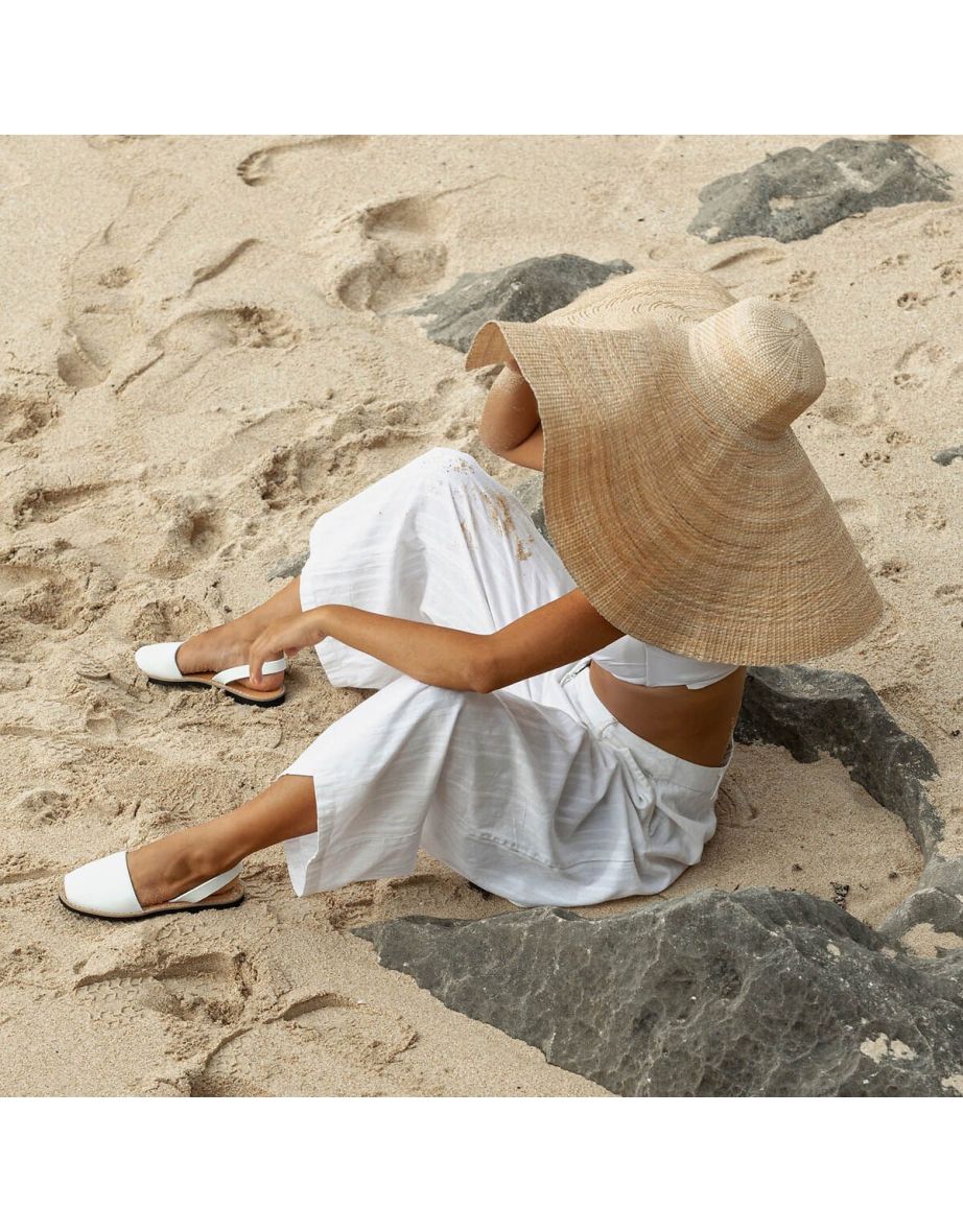 Avarca Cuir Blanco Flat Sandals in Leather - 5