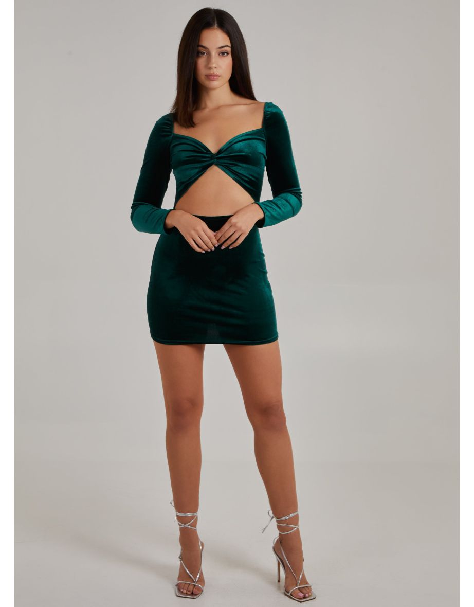 Velvet Twist Front Dress