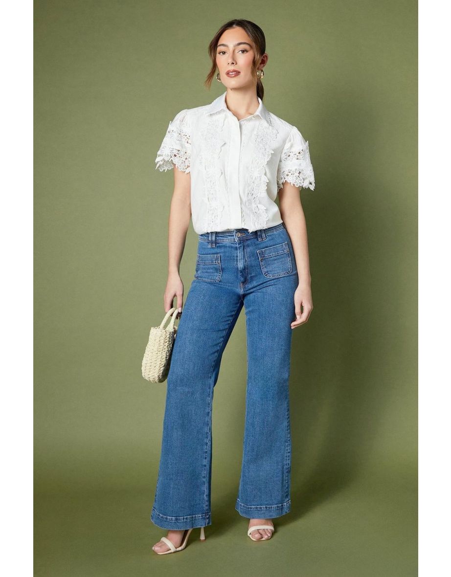 Short Sleeve Lace Blouse