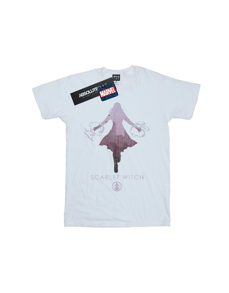 Marvel Girls Scarlet Witch Silhouette Cotton T-Shirt - White - 1
