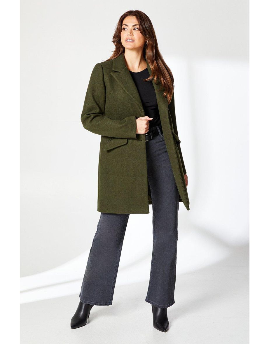 Shop Double Breasted Crombie Coat Online in Qatar VogaCloset