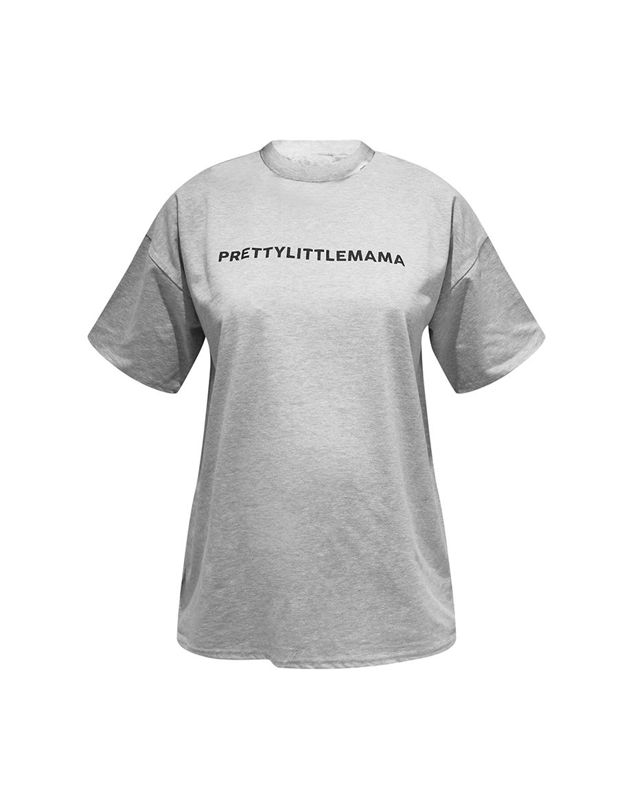PRETTYLITTLEMAMA Maternity Grey Oversized T Shirt - 4