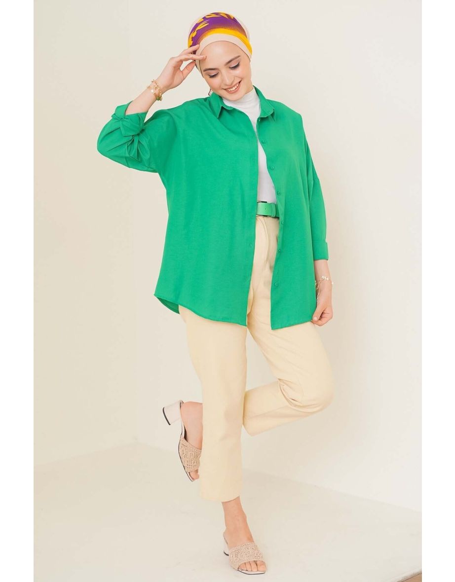 Oversize Basic Shirt - Green
