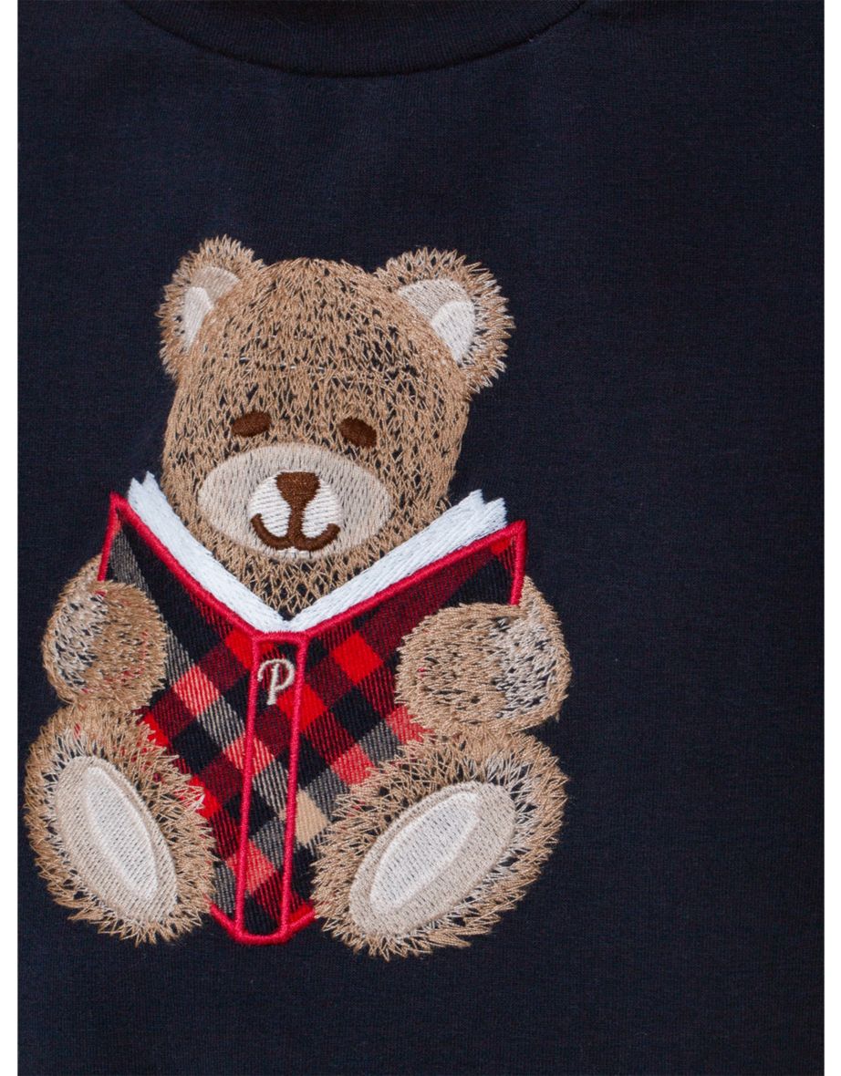 Baby Boys Teddy Bear Jumper in Navy - 3