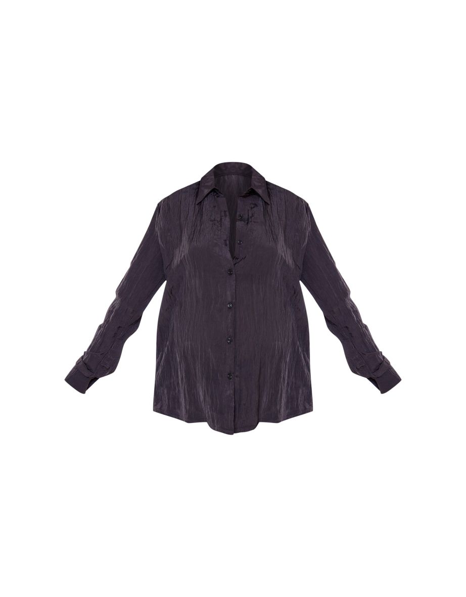 Maternity Black Textured Button Up Shirt - 4