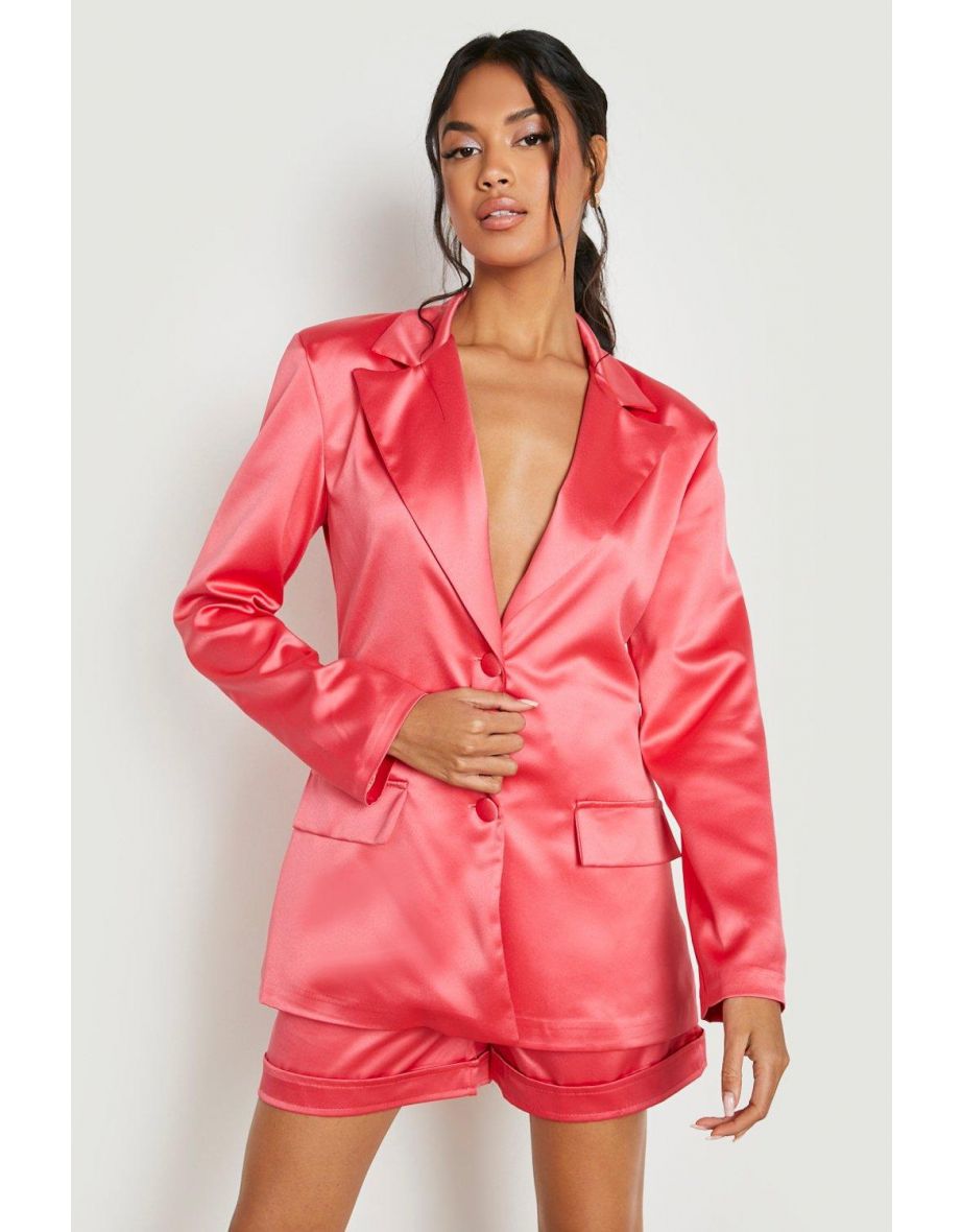 Hot pink fitted blazer sale