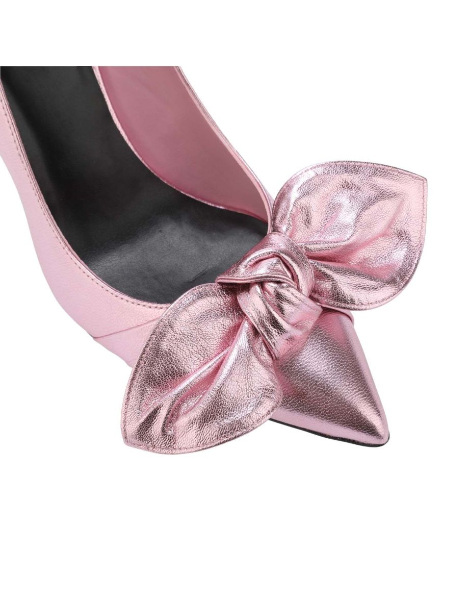 Women's Ted Baker Ryal 100mm Metallic Bow Court Shoes in Pink - 4