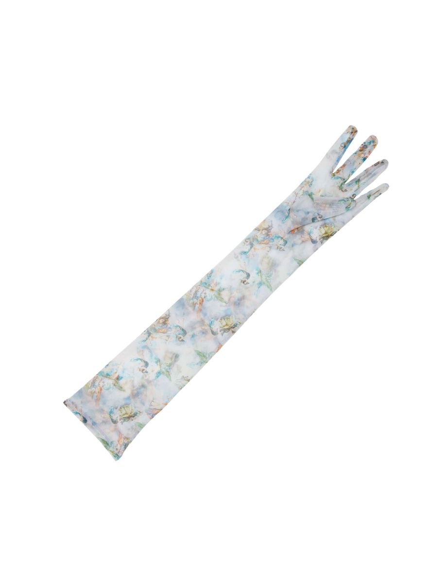 Talia Renaissance Printed Mesh Opera Gloves - 2