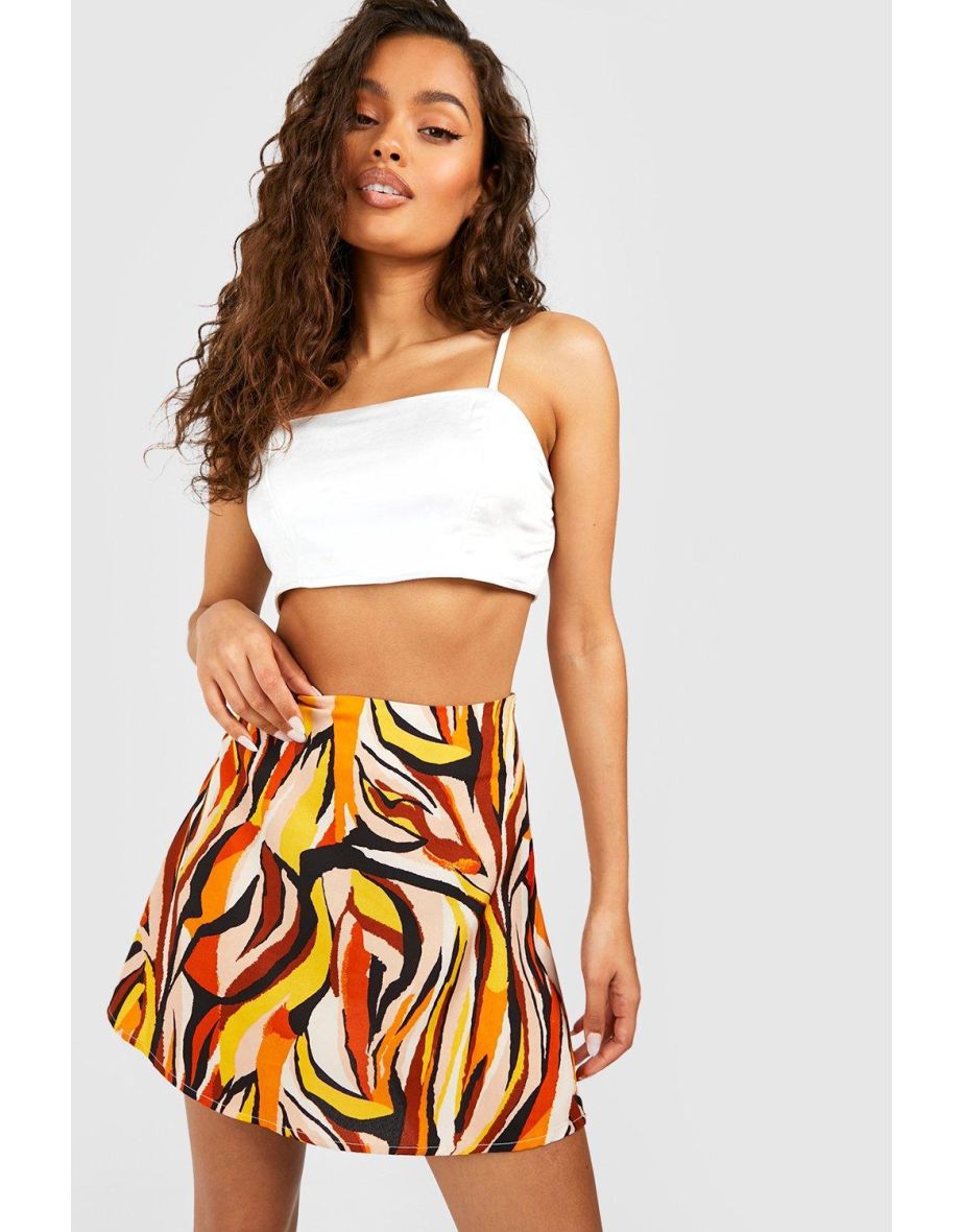 Orange zebra outlet print skirt