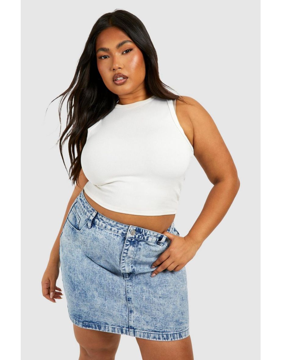 High waisted acid wash denim skirt best sale