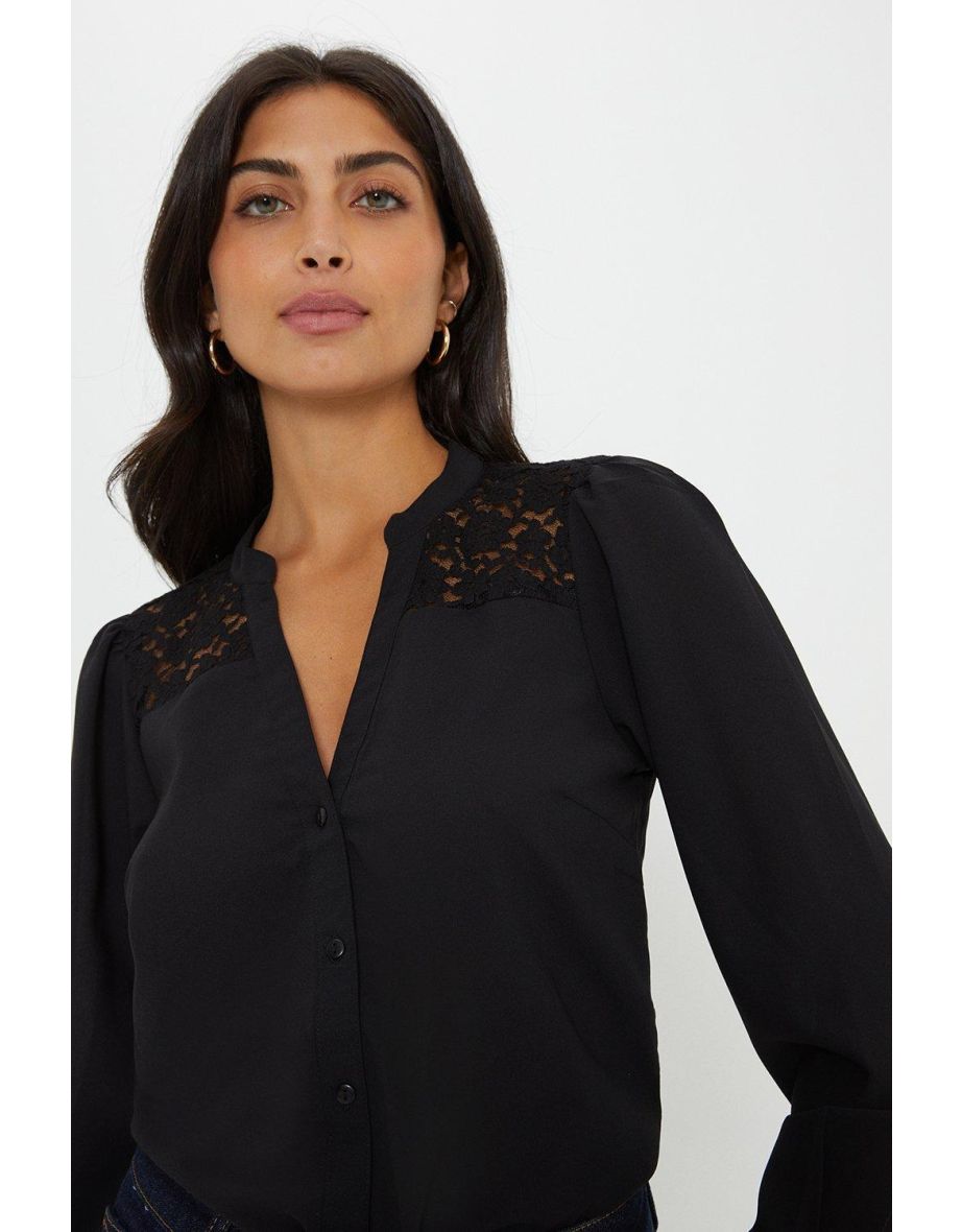 Lace Insert Shirt - 3