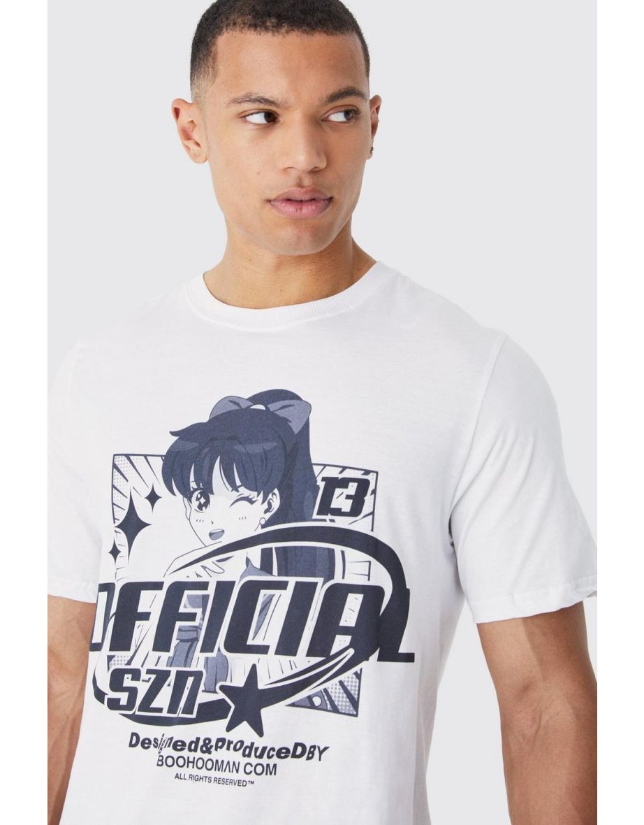 Tall Oversized Harajuku Official Print T-shirt - white - 2