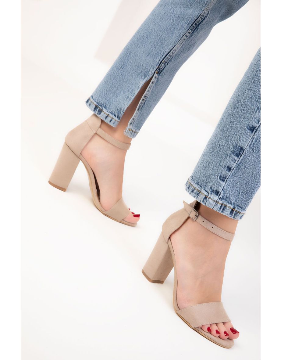 High Heels - Beige - Block - 4