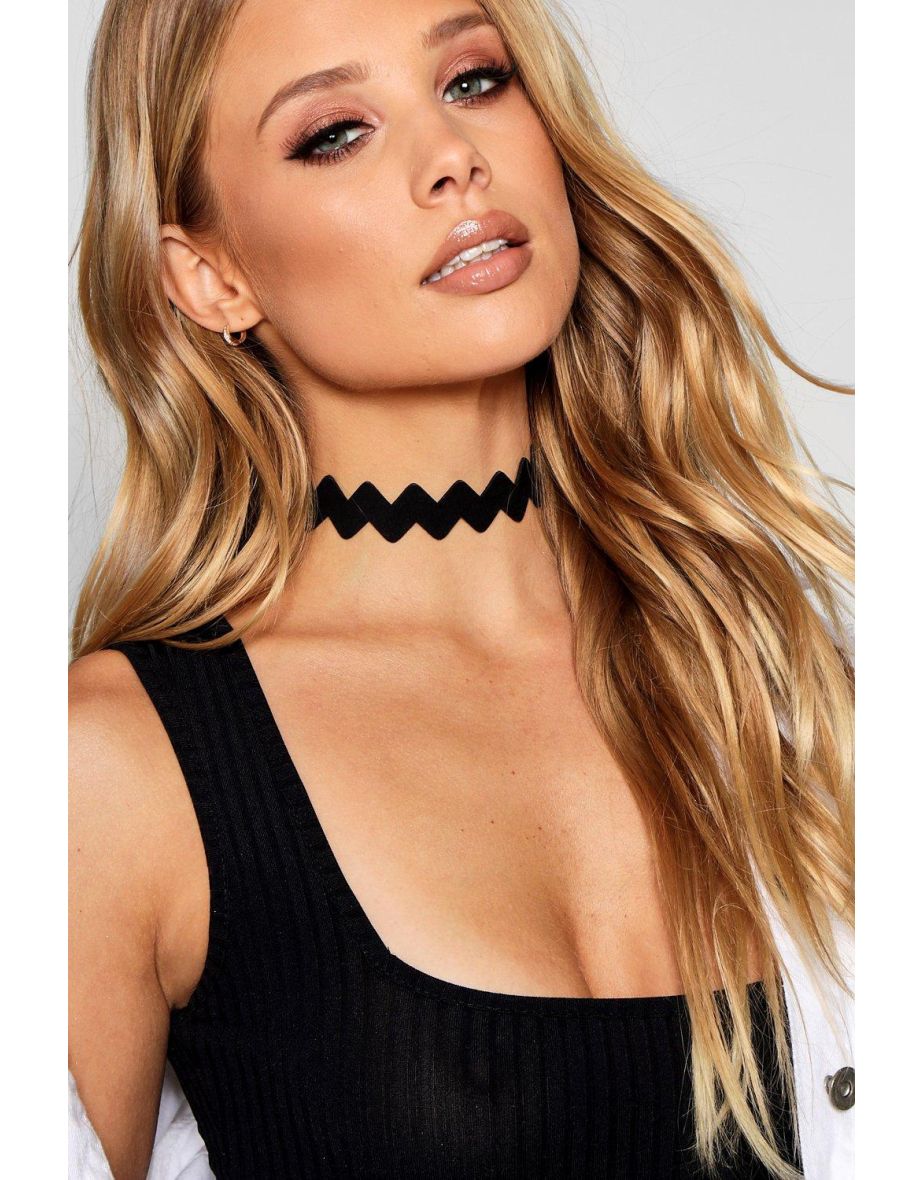 Zig Zag Suedette Choker