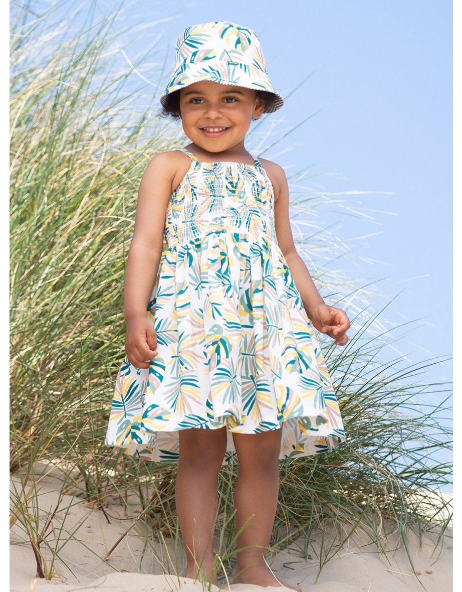 Rainforest shirred sun dress
