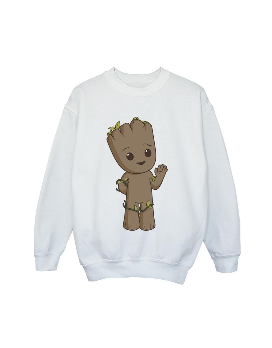 Marvel Boys I Am Groot Cute Groot Sweatshirt - White - 1