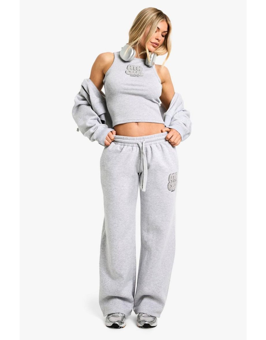 ATH CLUB TOWELLING APPLIQUE STRAIGHT LEG JOGGER