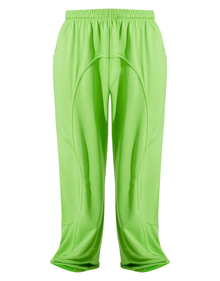 Plus Lime Loopback Binding Detail Straight Leg Joggers - 4