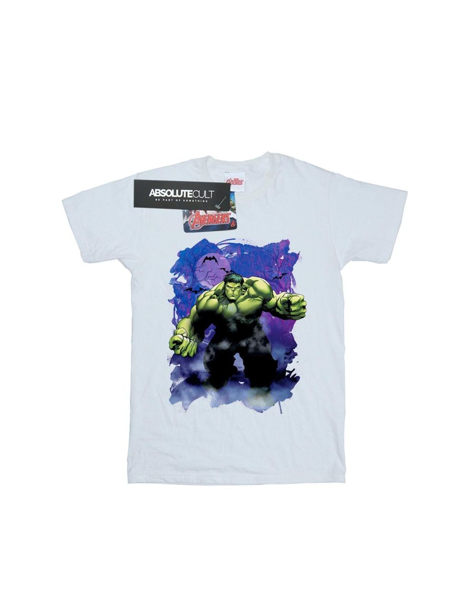 Marvel Boys Hulk Halloween Spooky Forest T-Shirt - White