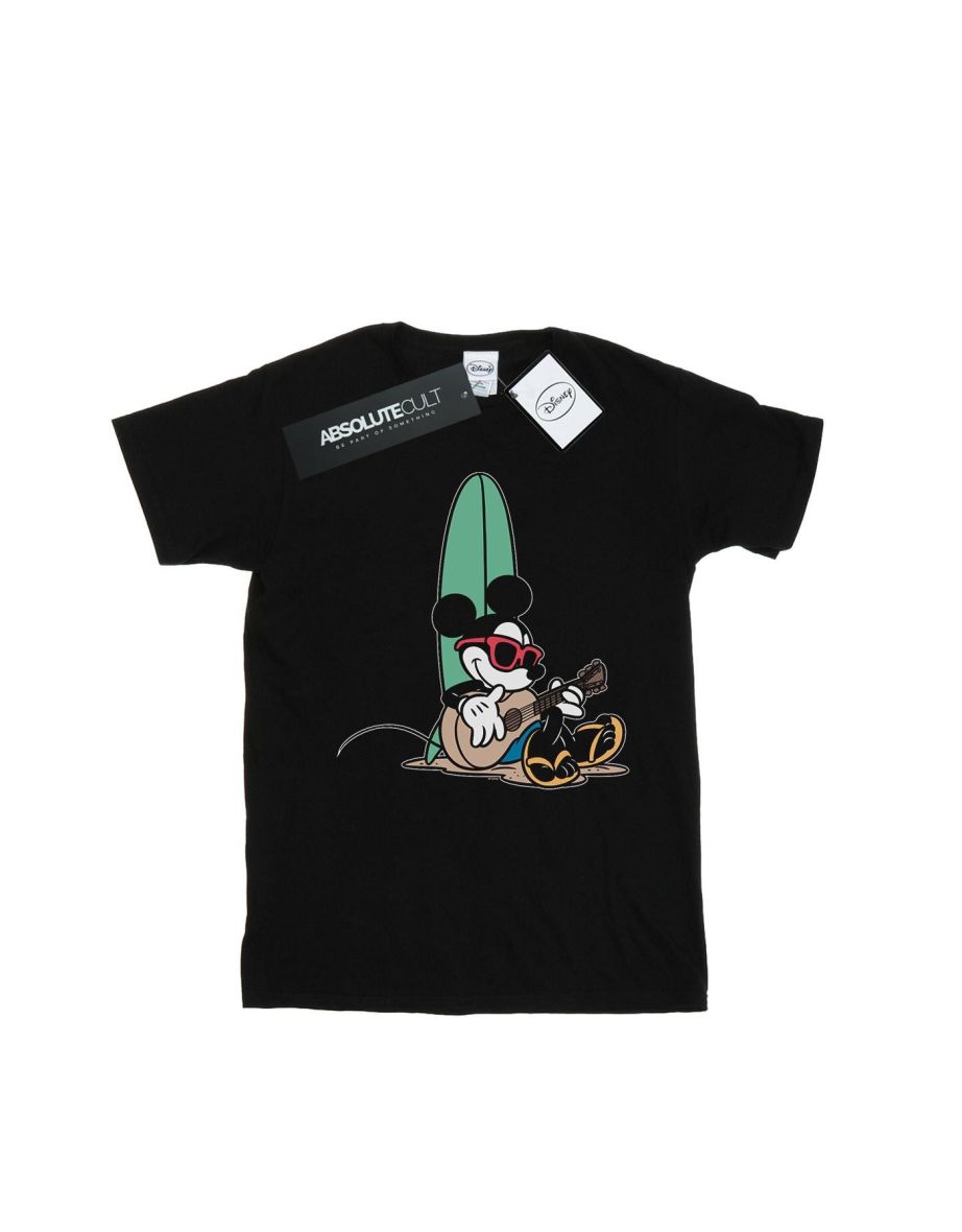Disney Mens Mickey Mouse Surf And Chill T-Shirt - Black