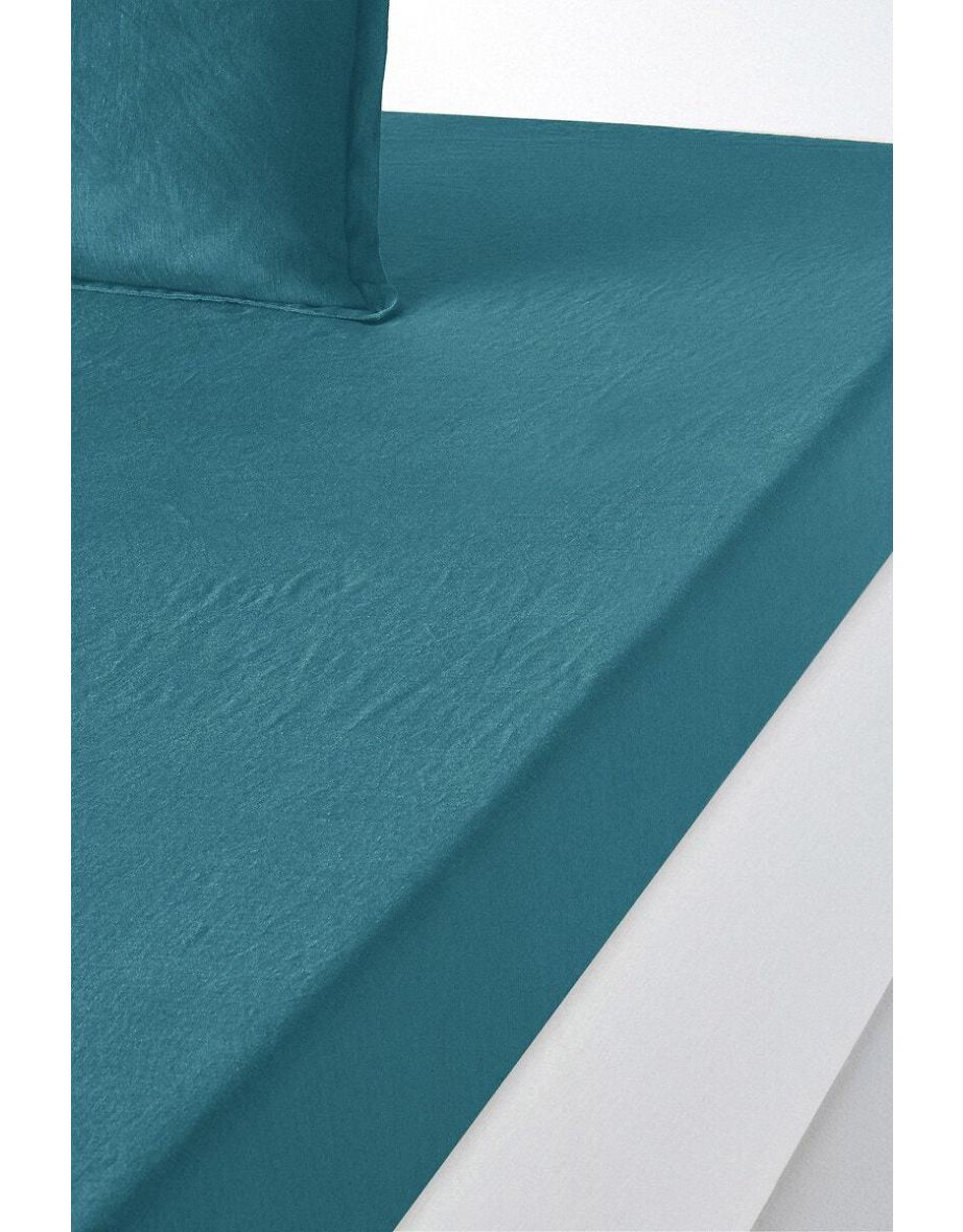 Linot 100% Washed Linen Fitted Sheet for Deep Mattresses