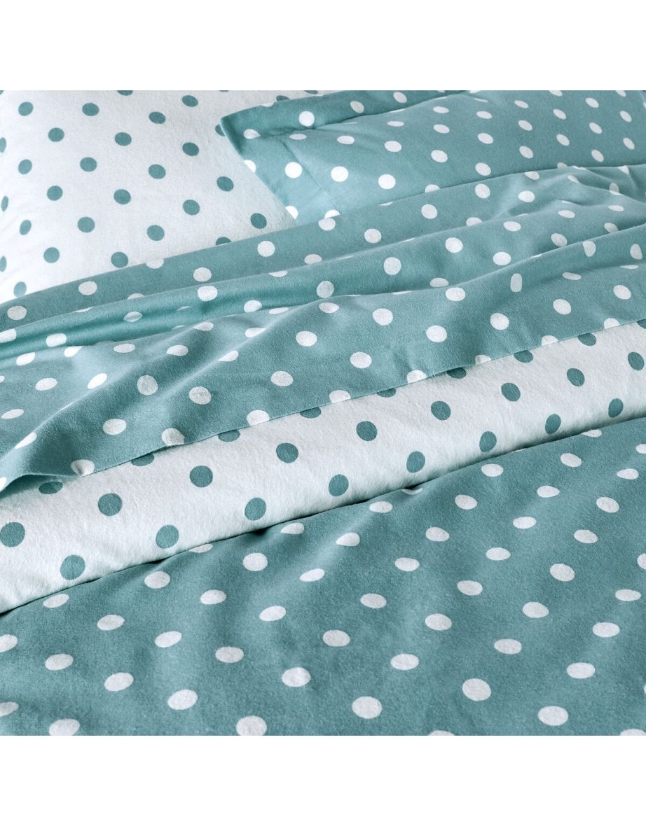 Clarisse Flannel Flat Sheet in Polka Dot Print - 3