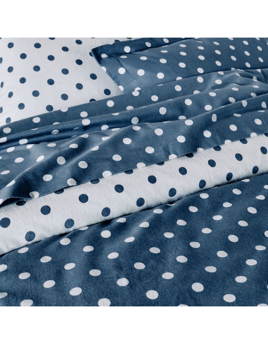 CLARISSE Polka Dot Cotton Flannel Sheet - 3