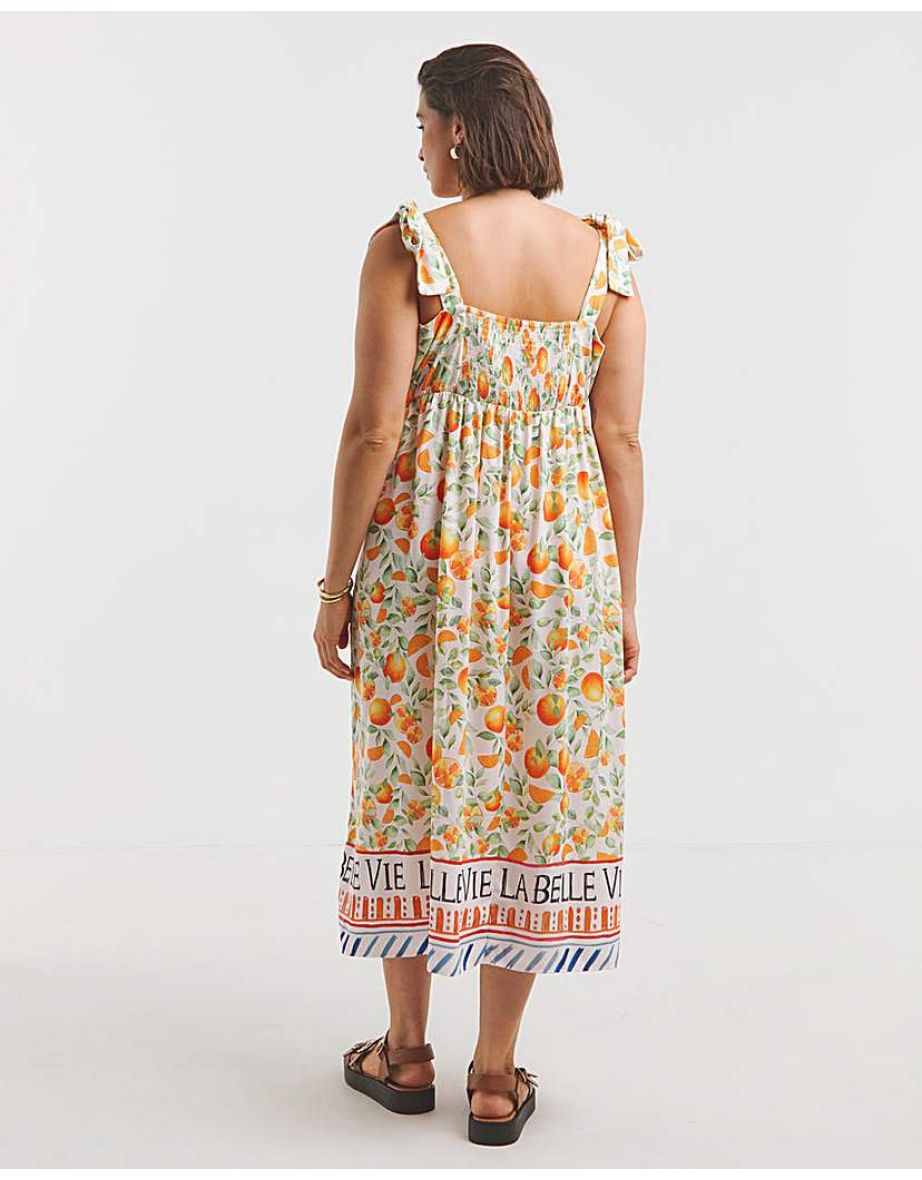 Fruit Print Midi Dress - 3