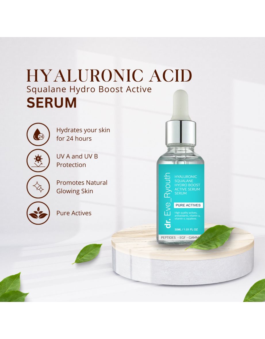 Hyaluronic acid Squalane Hydro Boost active serum 30ml + Triple Elasticity Ashwaganda Vitamin C Powerful Active Serum 30ml - 3
