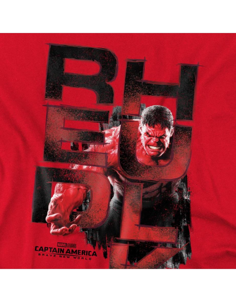 Captain America: Brave New World Mens Red Hulk Logo T-Shirt - Red - 3