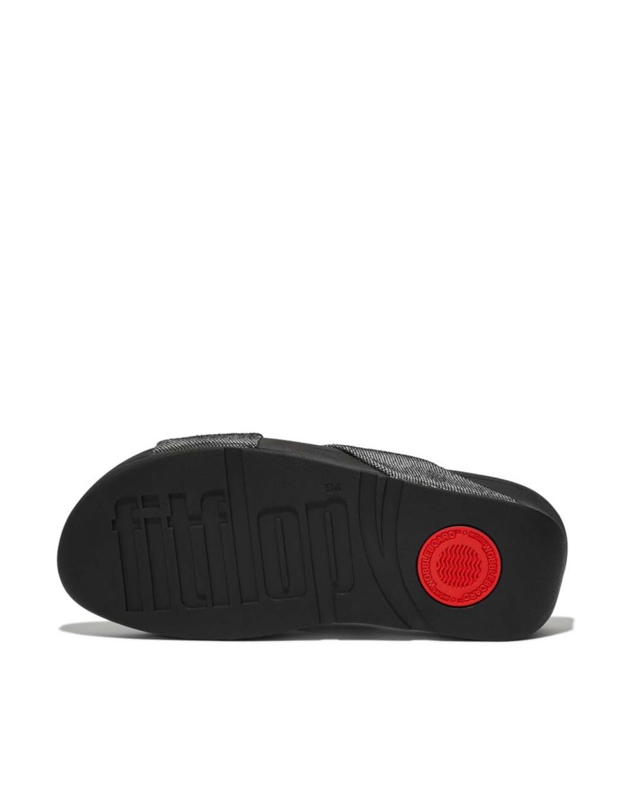 Women's Fit Flop Lulu Lustra Cross Sliders in Black - 4
