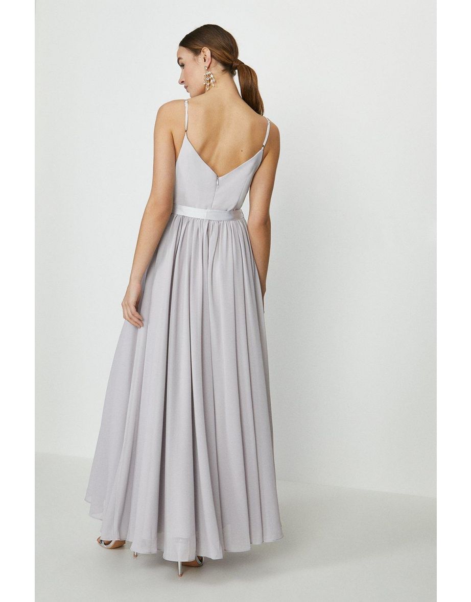 Plunge Neckline Strappy Maxi Dress - 2