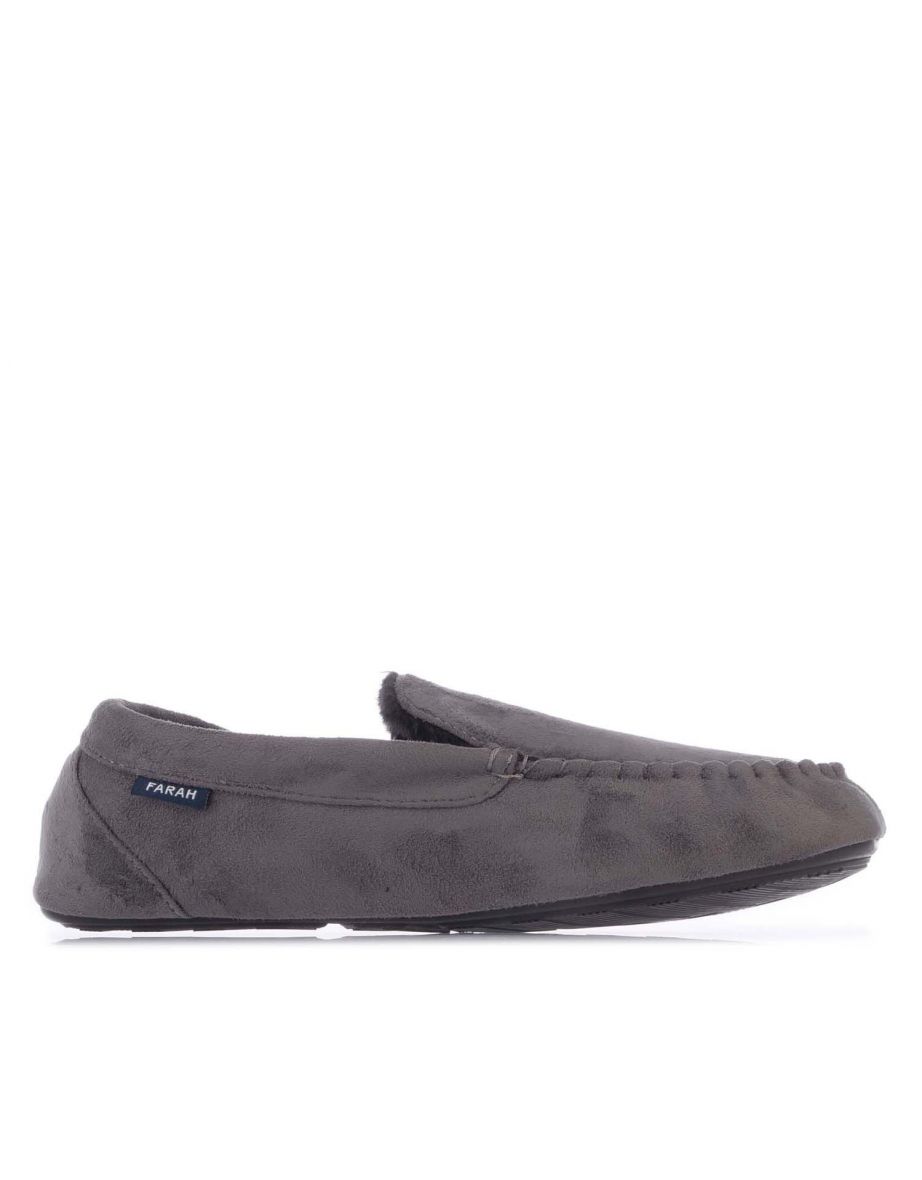 Grey moccasin slippers on sale mens