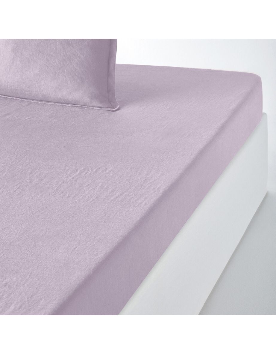 Linot 100% Washed Linen Fitted Sheet for Thick Mattresses