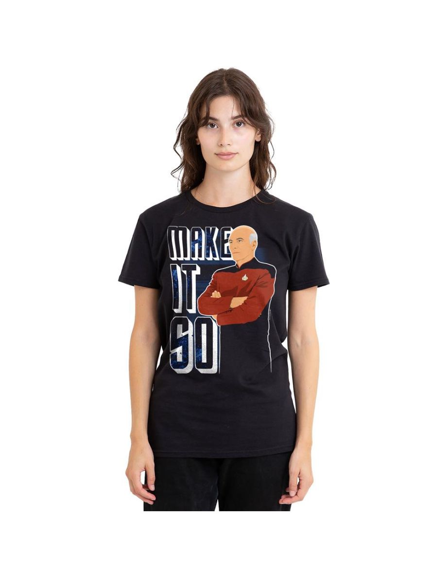 Star Trek: The Next Generation Unisex Adult Make It So T-Shirt - Black