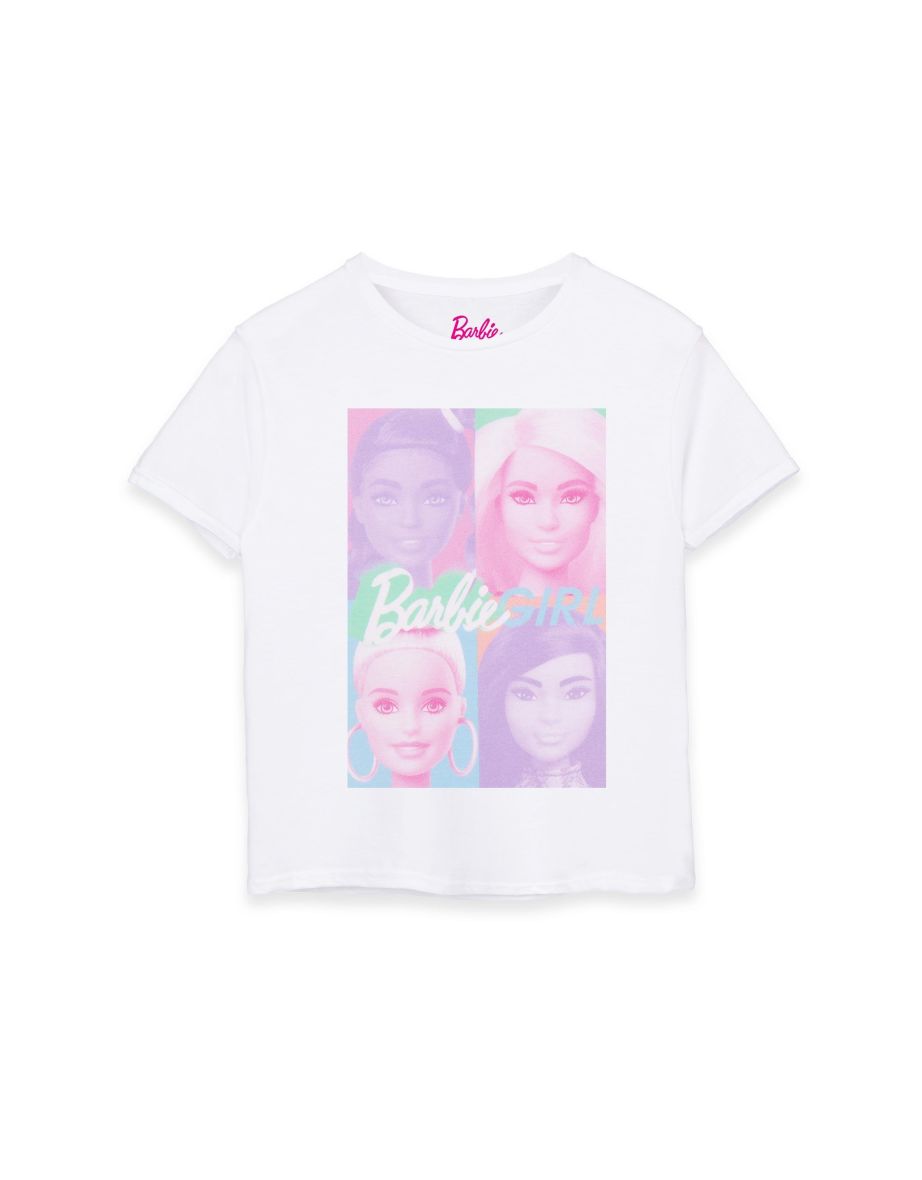 Barbie Girls Colour Block T-Shirt - White/Pink/Purple