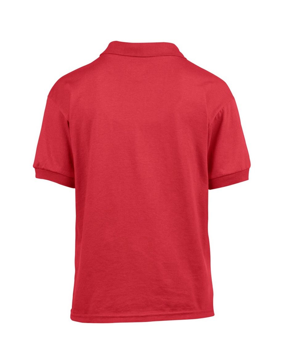 Gildan DryBlend Childrens Unisex Jersey Polo Shirt (Pack Of 2) - Red - 1
