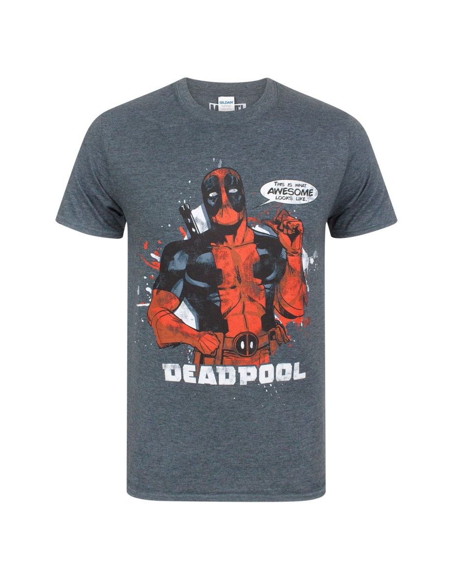 Deadpool Mens This Is What Awesome Looks Like T-Shirt - Charcoal
