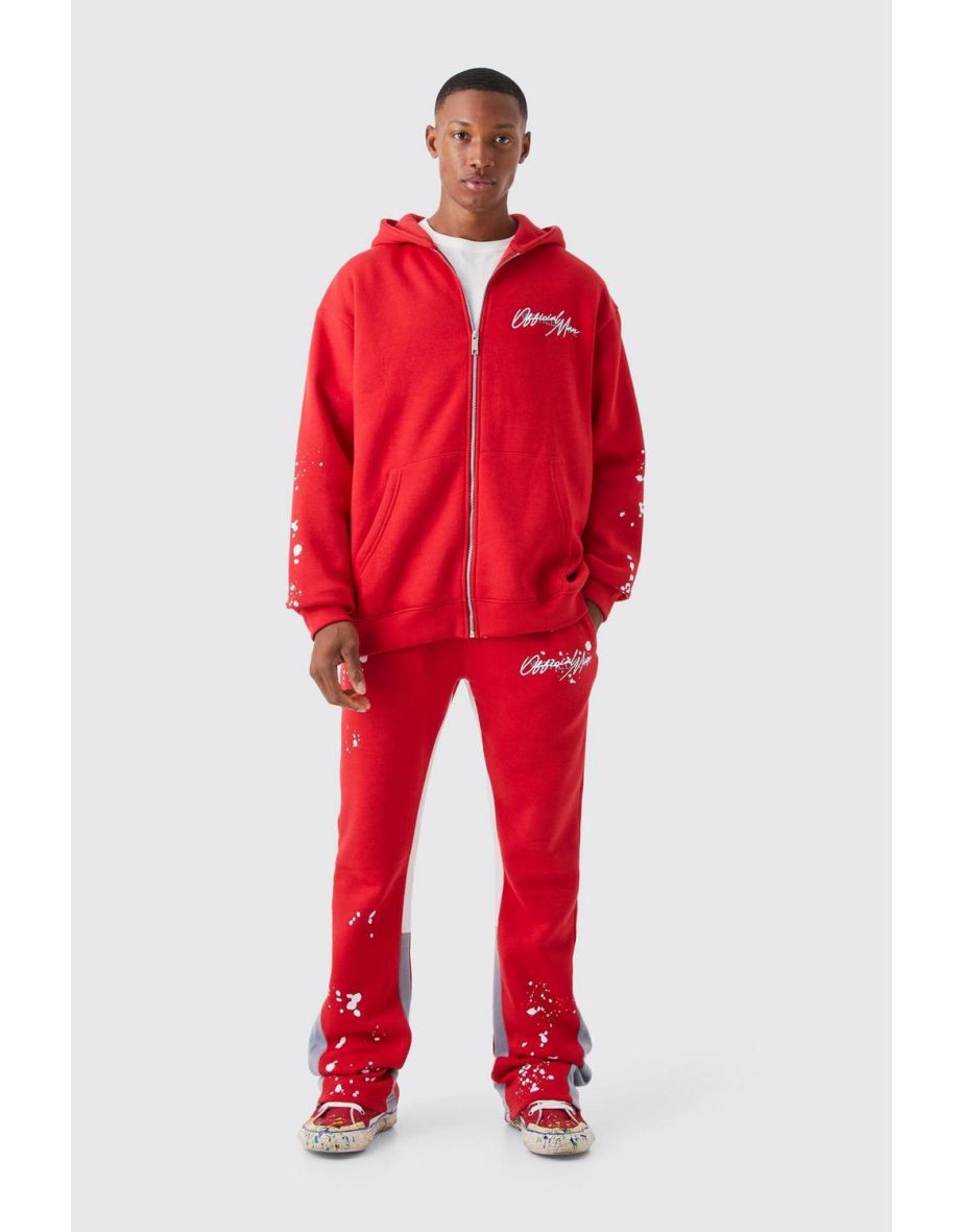 Boohooman store tracksuit red