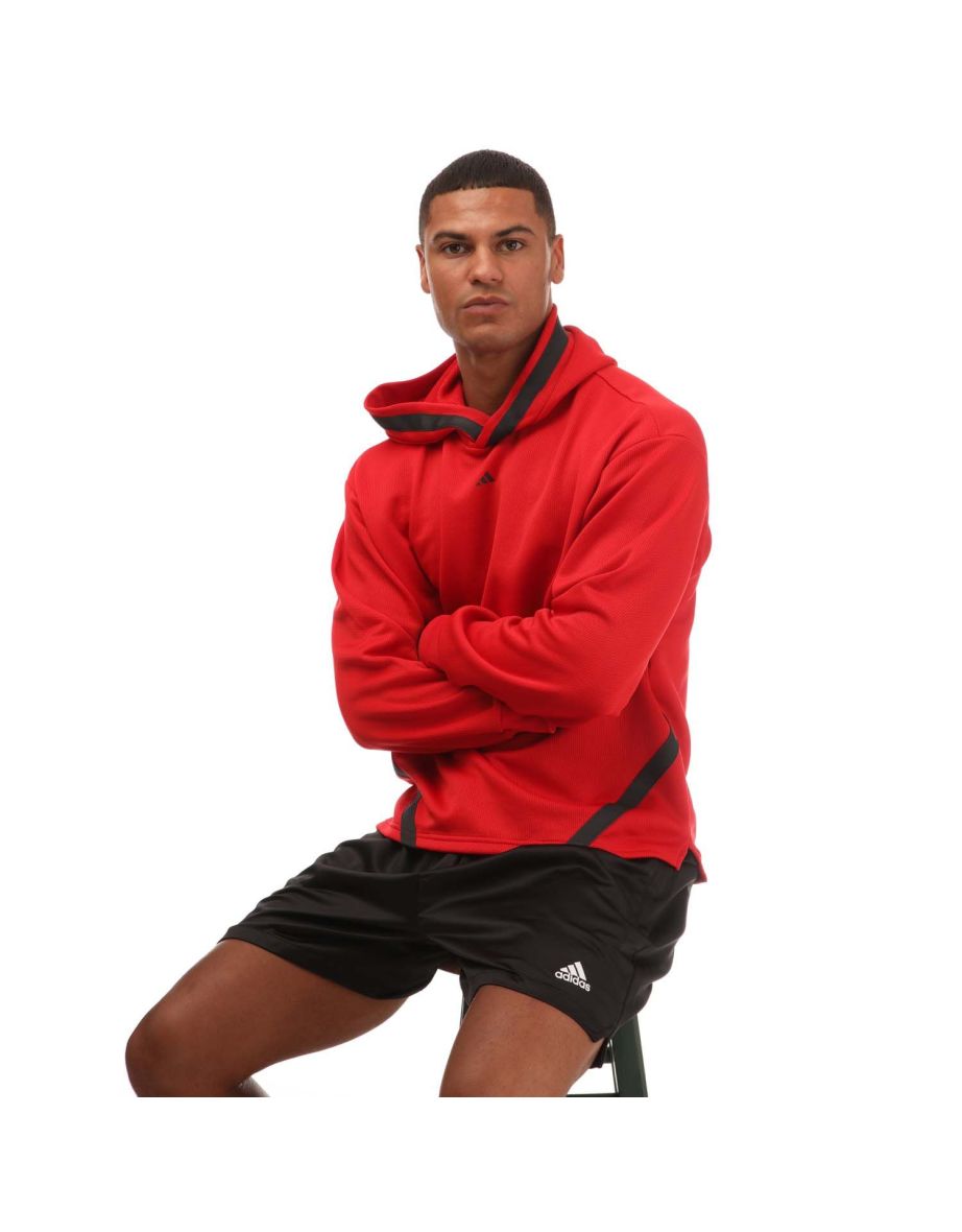 Men's adidas Select Basketball Hoodie in Red - 3