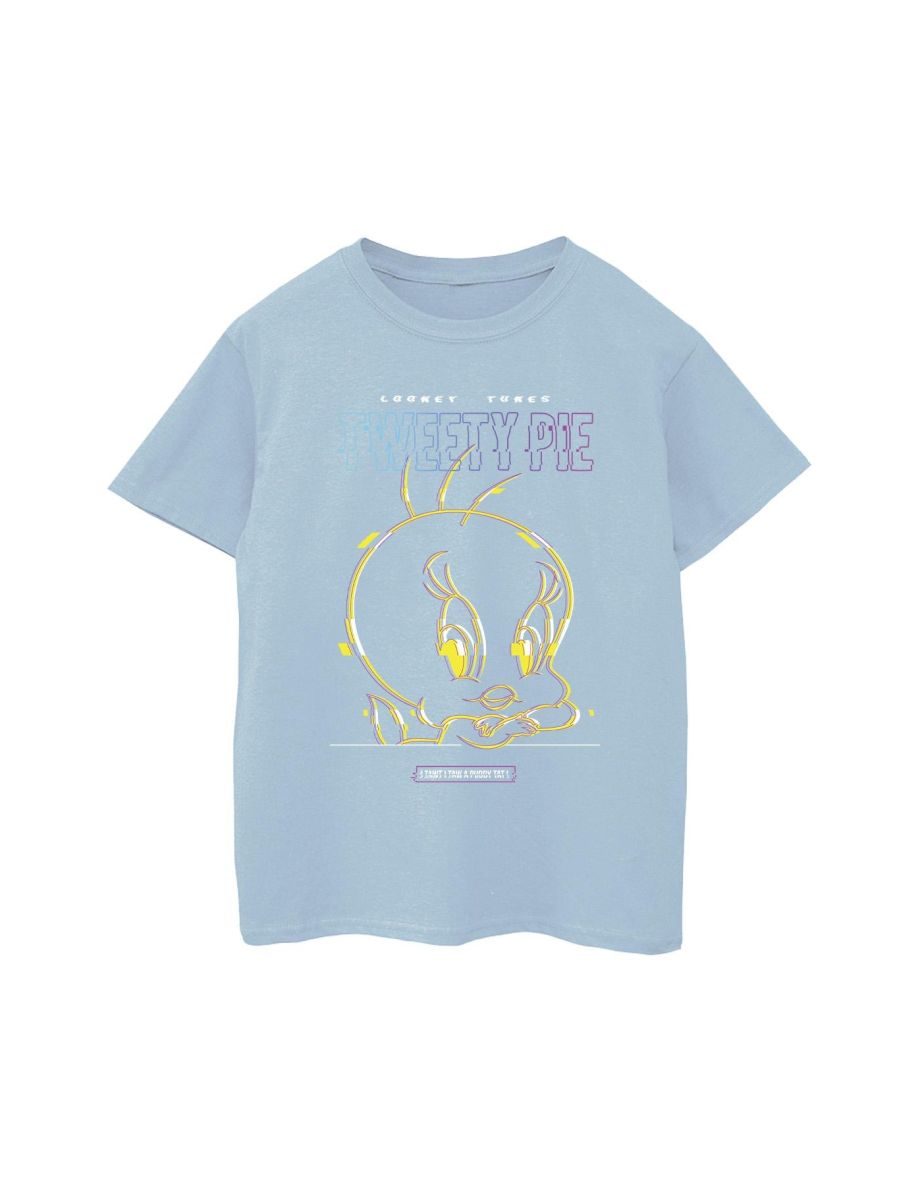 Looney Tunes Boys Tweety Glitch T-Shirt - Baby Blue