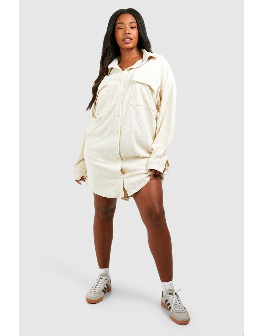 Oversized cord shirt dress online