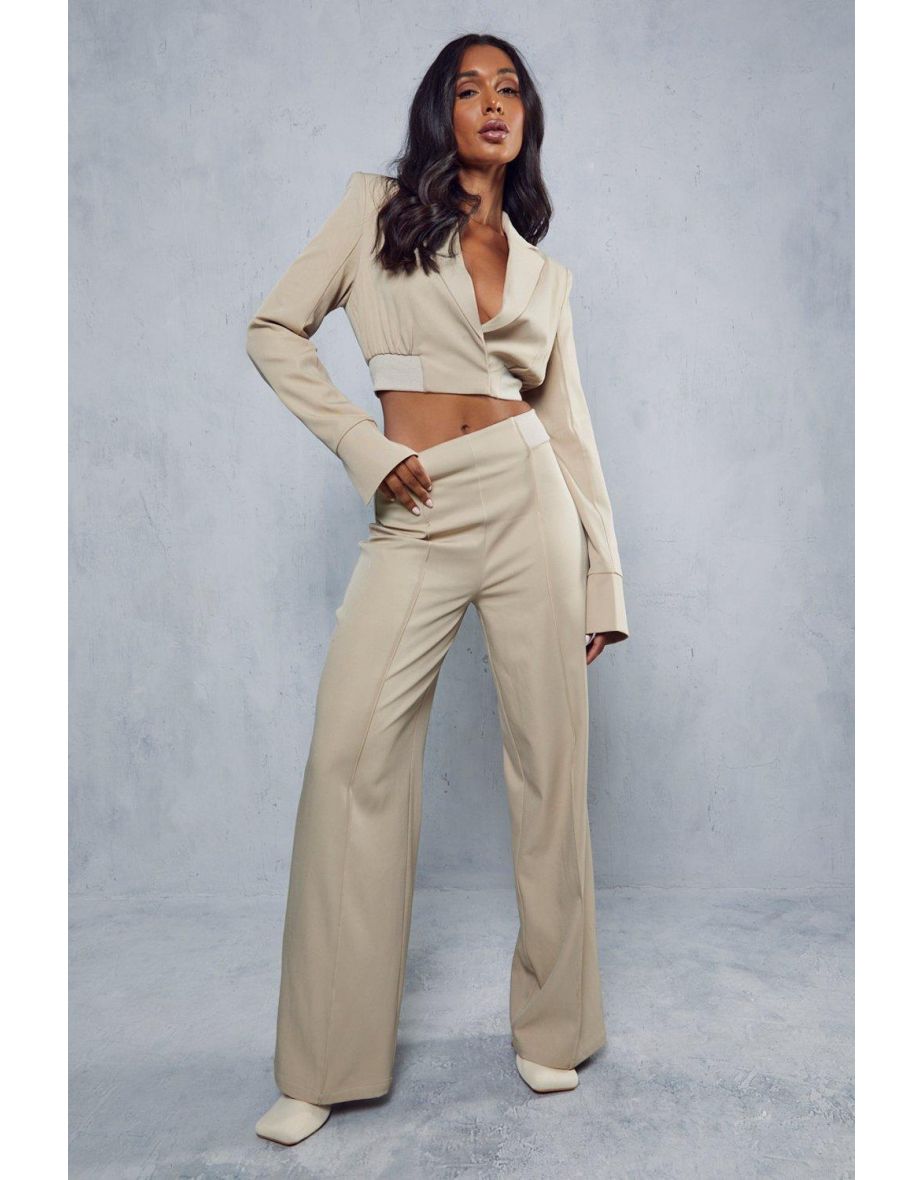 Cinched Waist Straight Leg Trousers