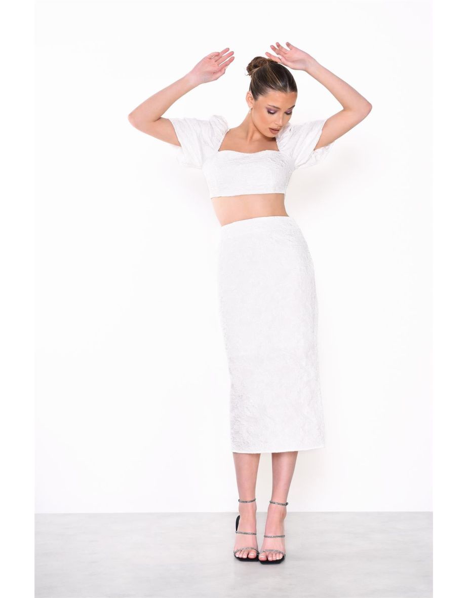 Off-White Jacquard Pencil -Skirt - 2
