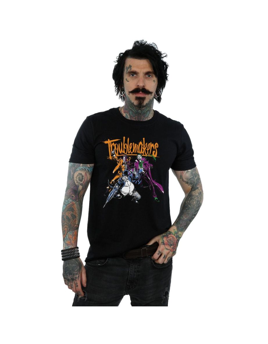DC Comics Mens Batman Troublemakers T-Shirt - Black