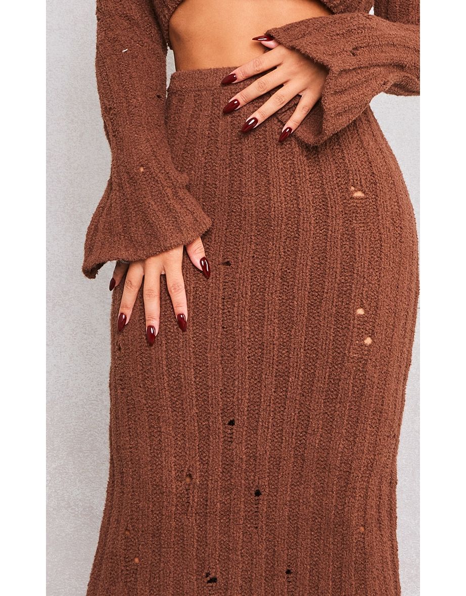 Petite Brown Bodycon Maxi Skirt - 2
