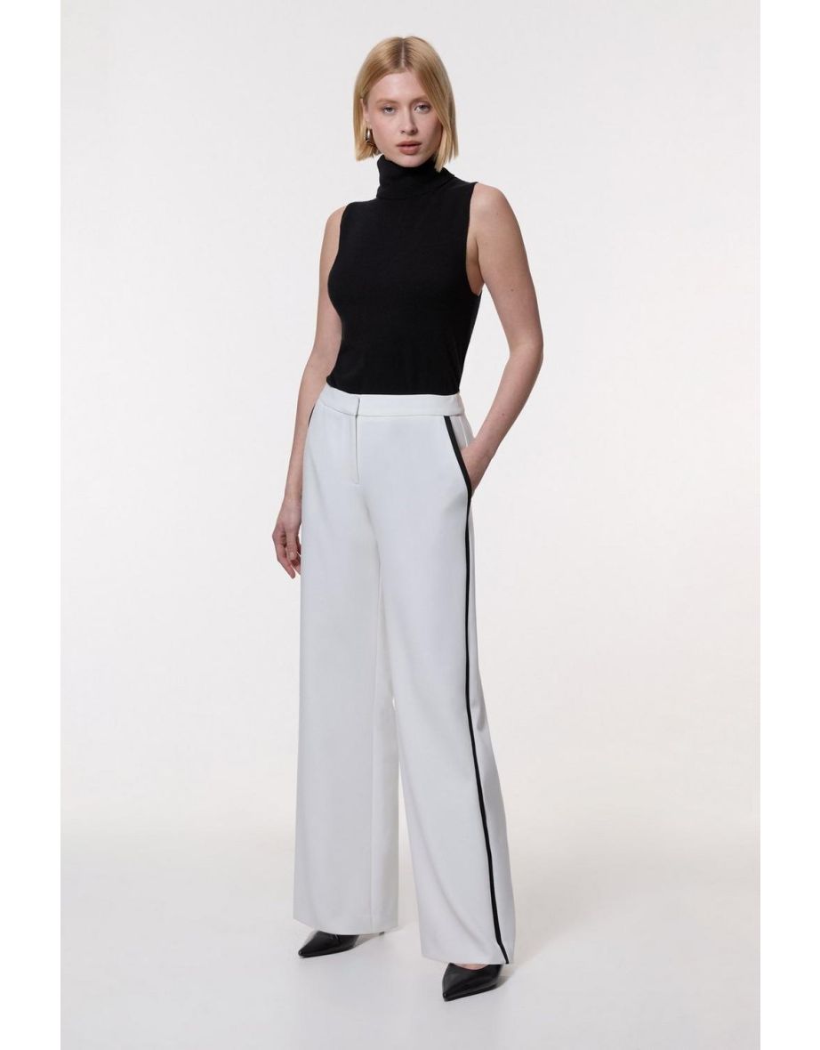 Compact Stretch Tipped Pocketed Tailored Straight Leg Trouser