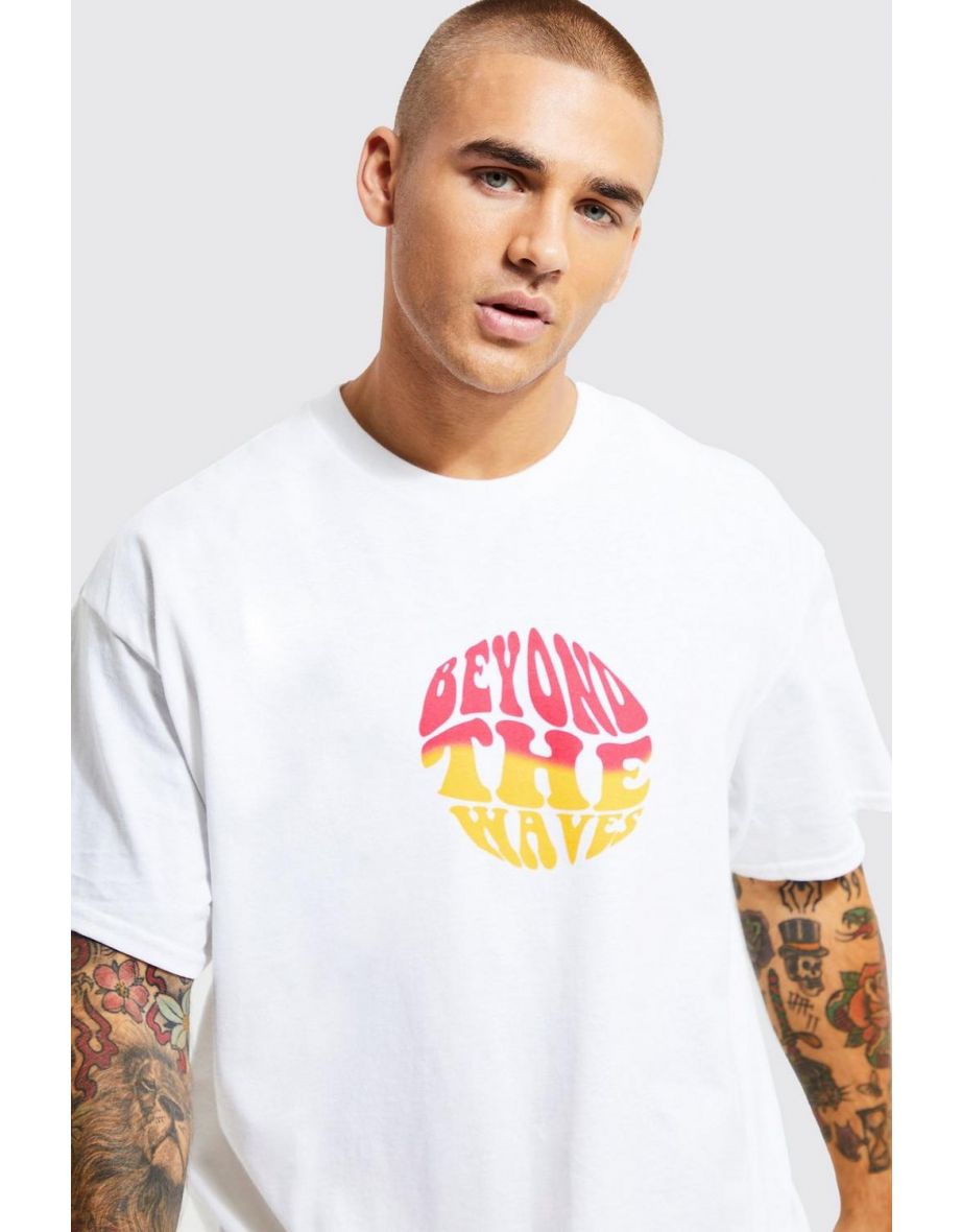 Oversized Beyond The Wave T-shirt - white - 2