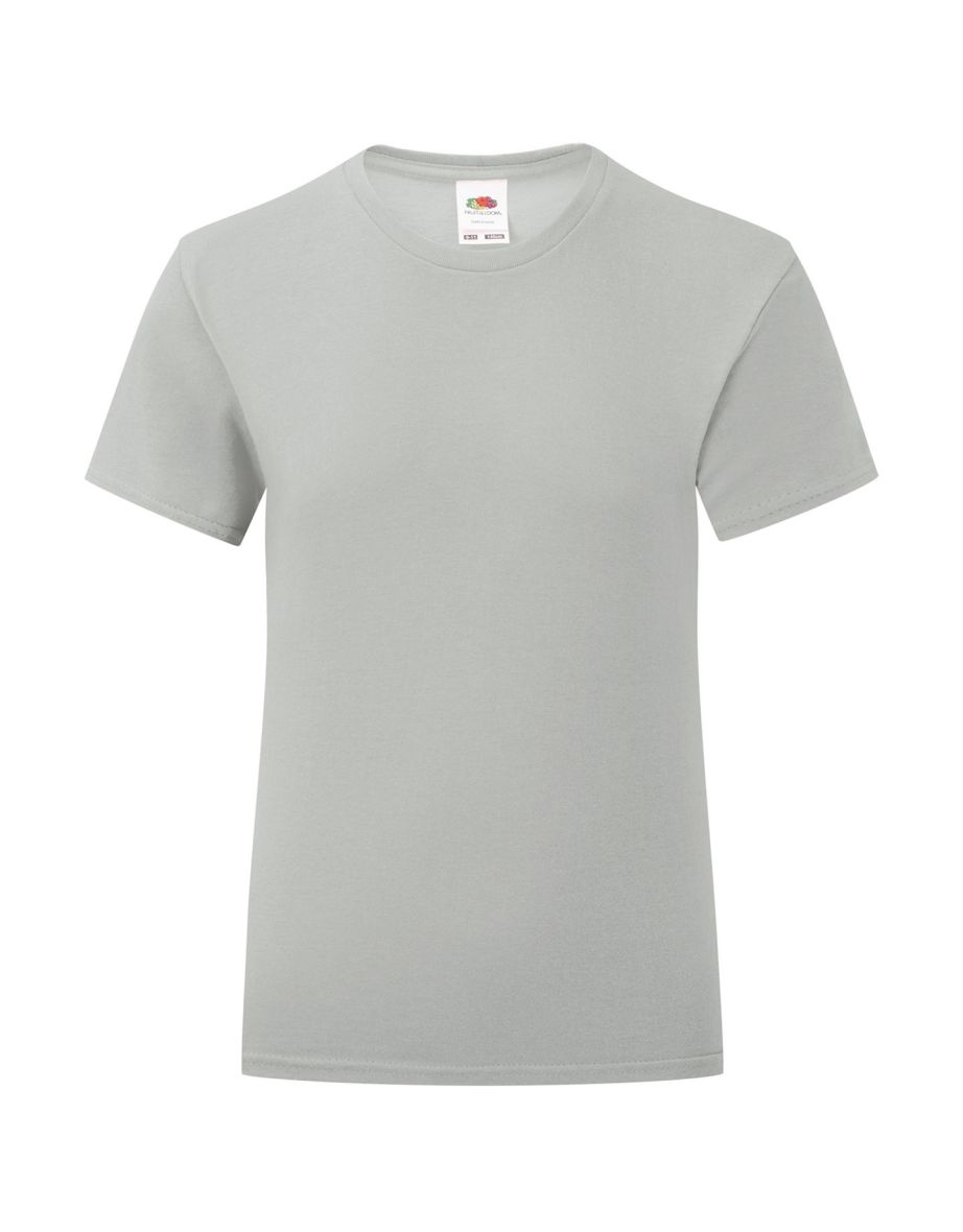 Fruit of the Loom Girls Iconic Heather T-Shirt - Zinc